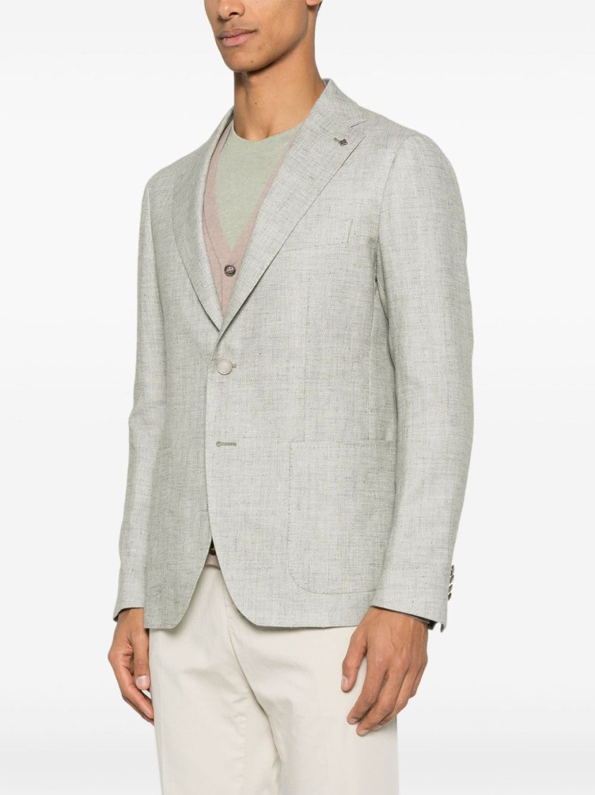 Tagliatore Light Green Textured Suit Jacket