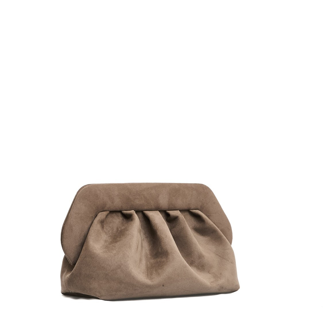 Themoirè Clutch Vegan Suede Fango