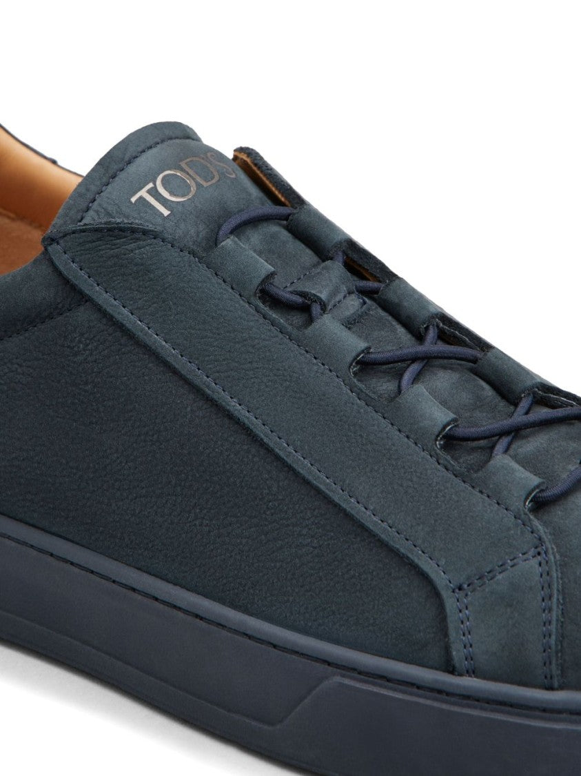 Tod's Black Nabuk Sneakers With Subtle Logo Detail
