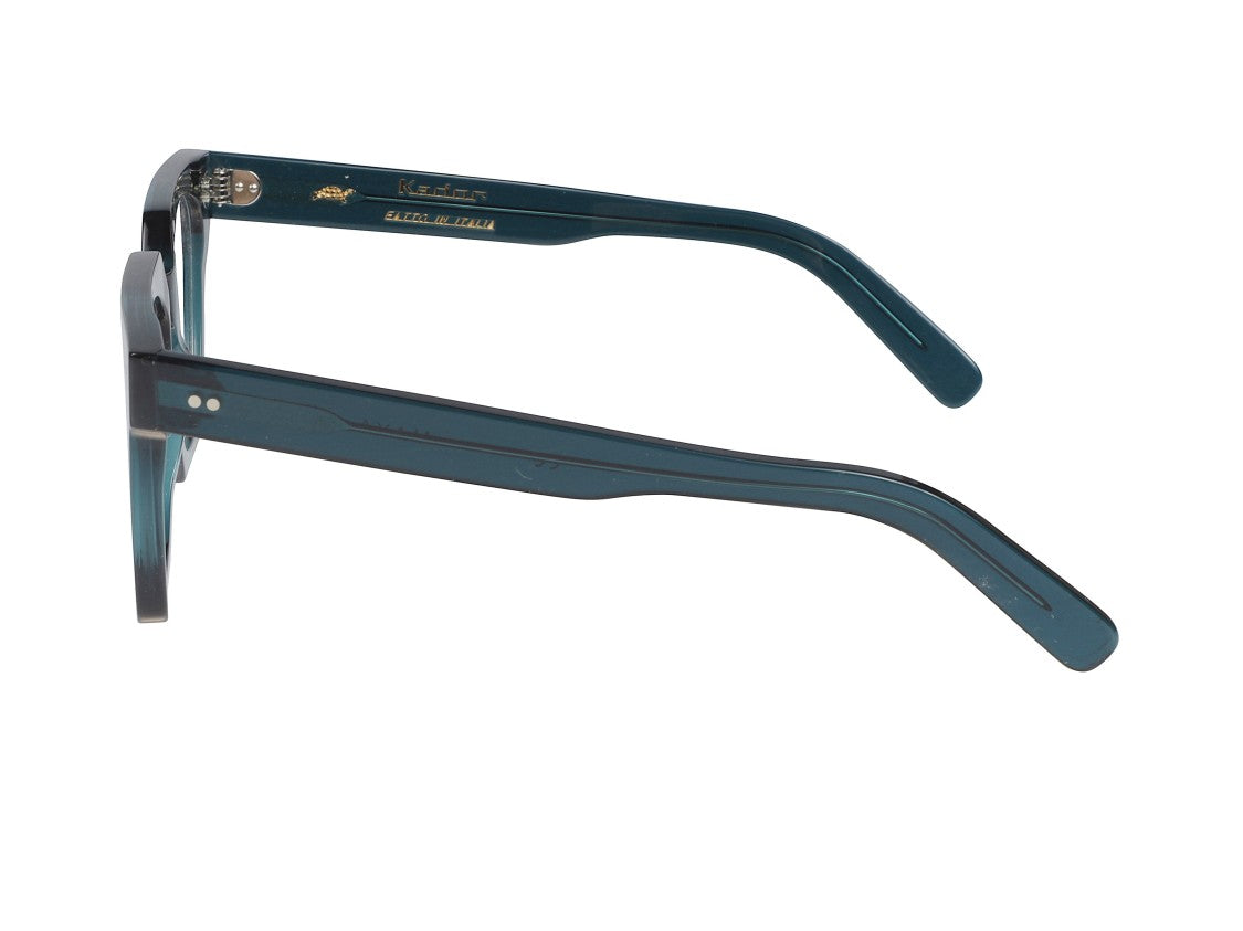 Kador Teal Maya Translucent Oversized Square Eyeglasses