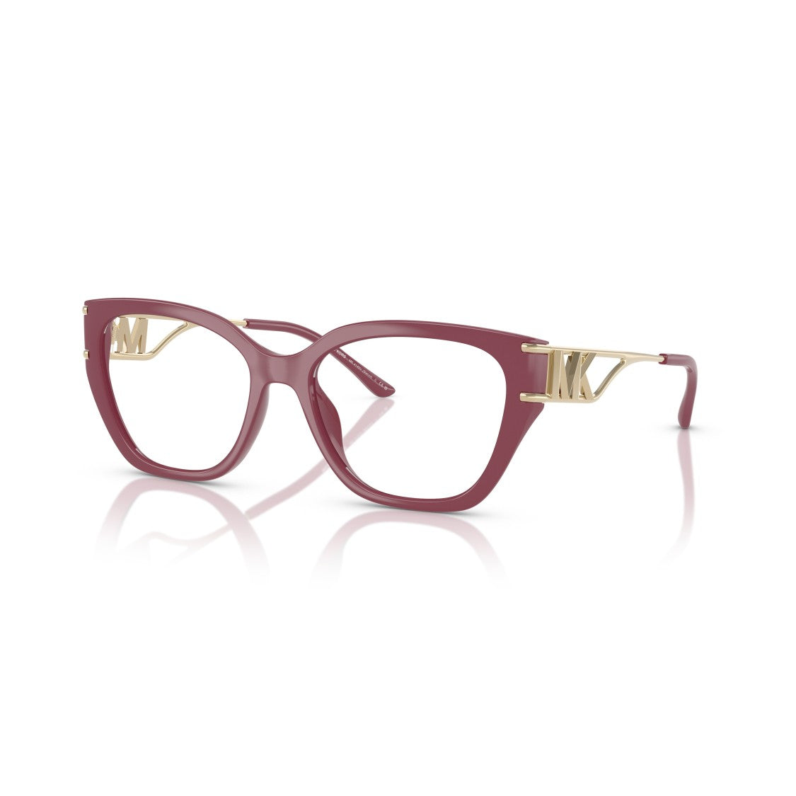 Michael Kors 0Mk4140u Bold Cat-Eye Eyeglasses With Gold Metal Temples