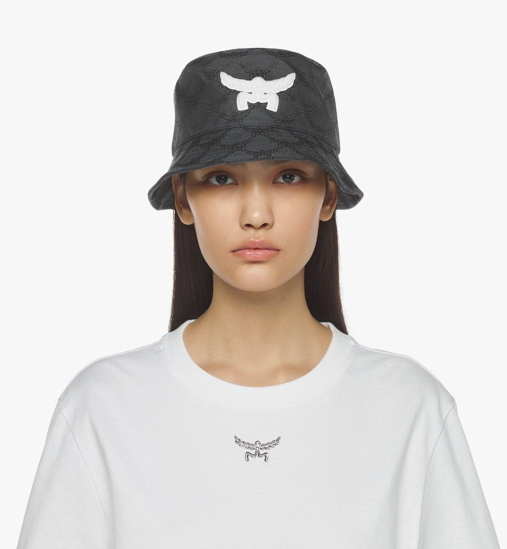 Mcm Jacquard Bucket Hat With Lauretos Monogram