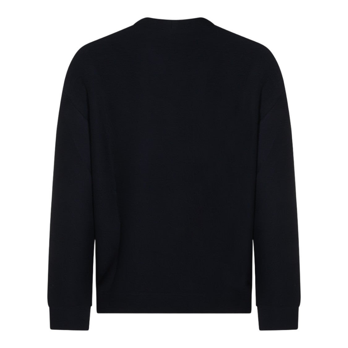 Giorgio Armani Black Ribbed Crewneck Sweater
