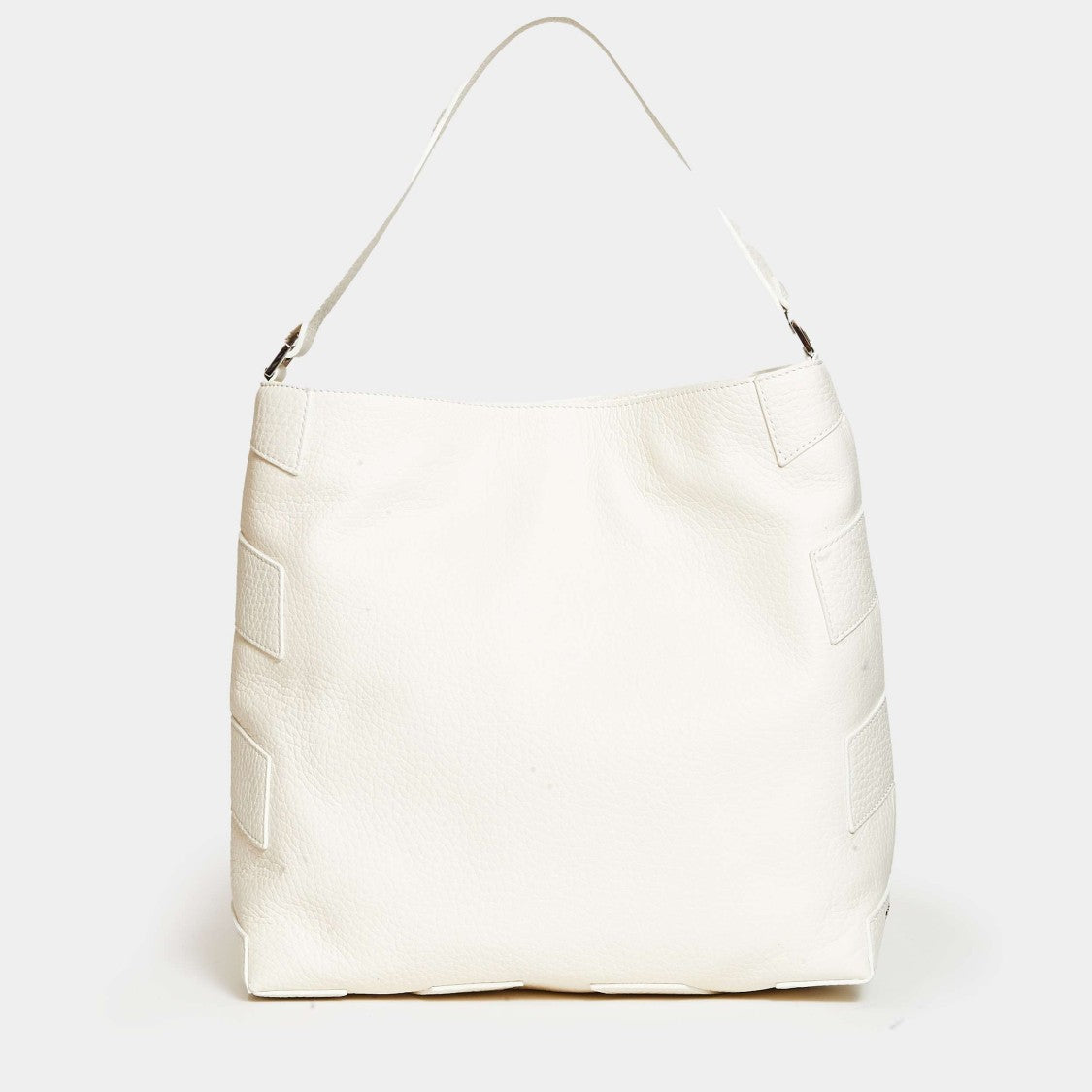 Orciani White Leather Shoulder Bag