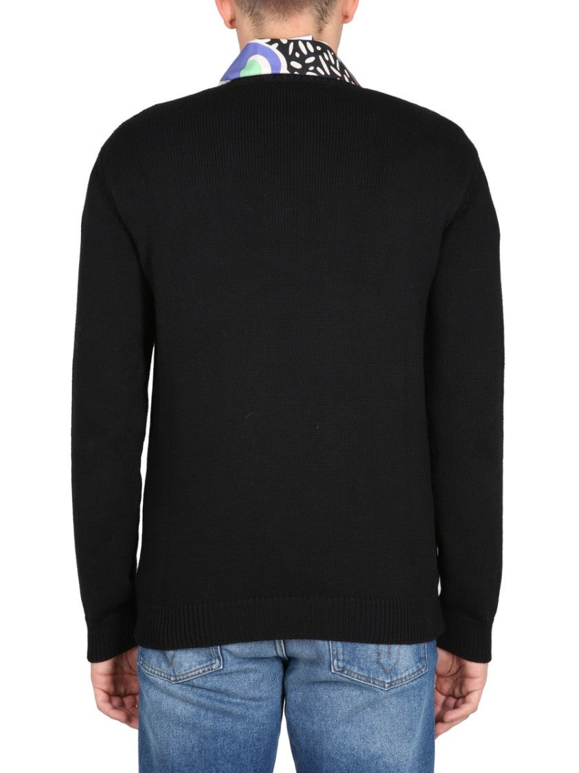 Moschino Cross-Neck Cotton Sweater