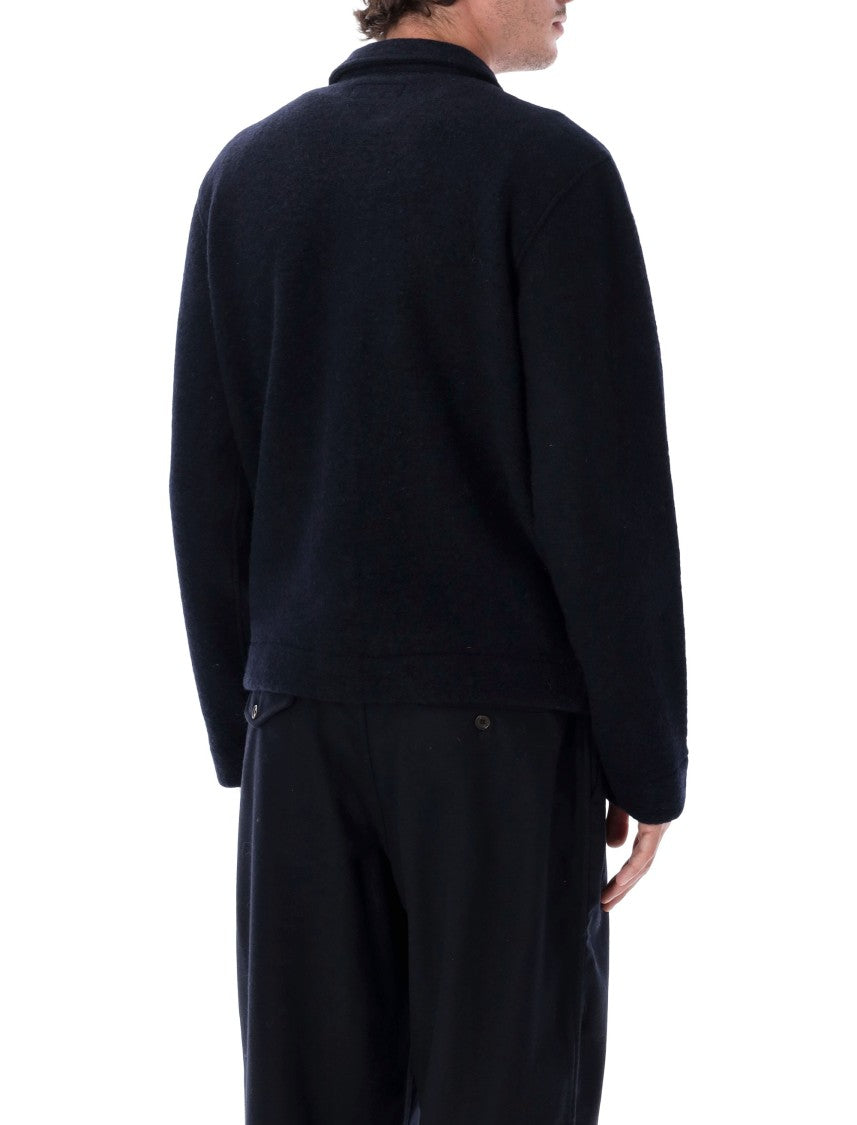 Universal Works Wool Fleece Overshirt Jacket With Dual Chest Pocket