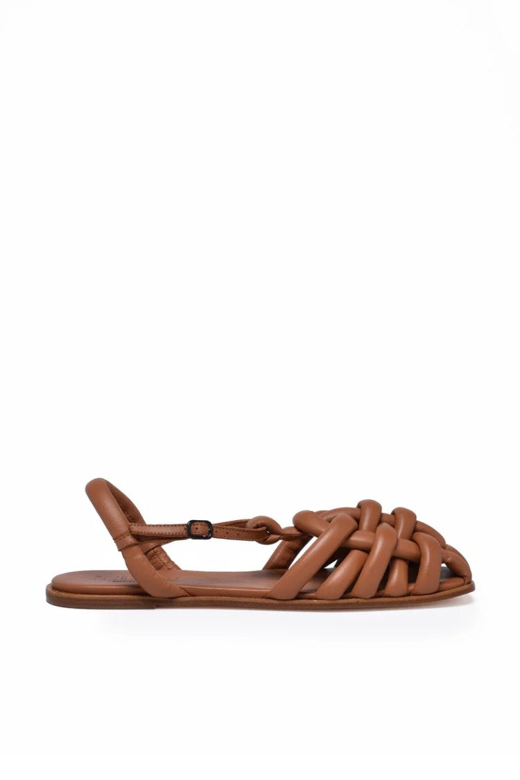 Hereu Flat Leather Sandals - Brown