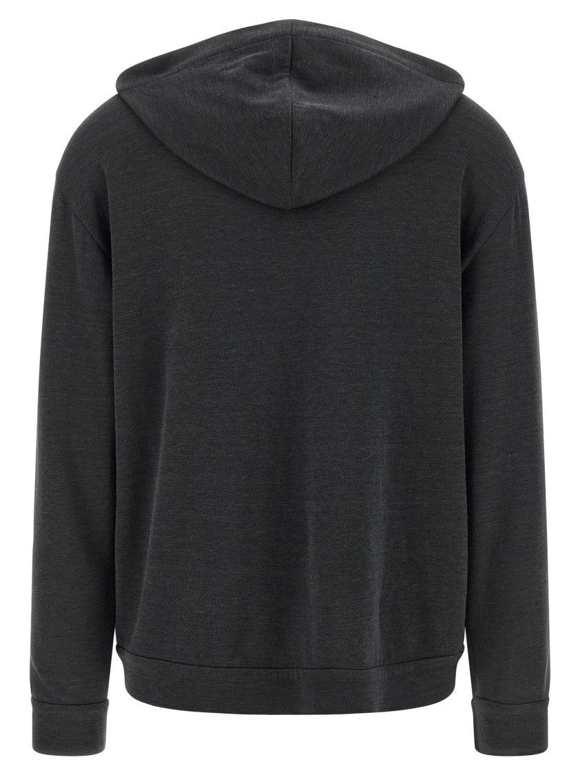 Brunello Cucinelli Cotton-Silk Mélange Hoodie With Monile Embroidered Pockets