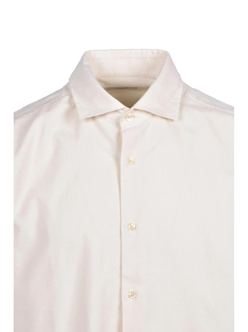 Seventy White Velvet Cotton Shirt