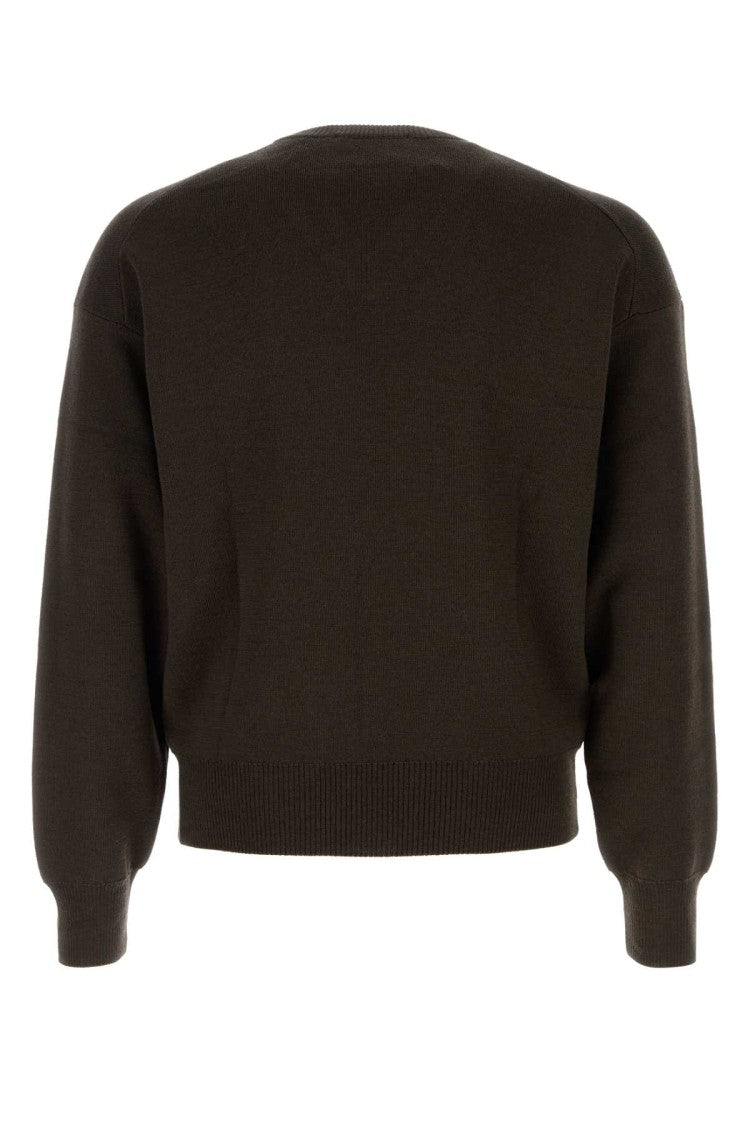 Lemaire Dark Brown Wool And Acrylic Sweater