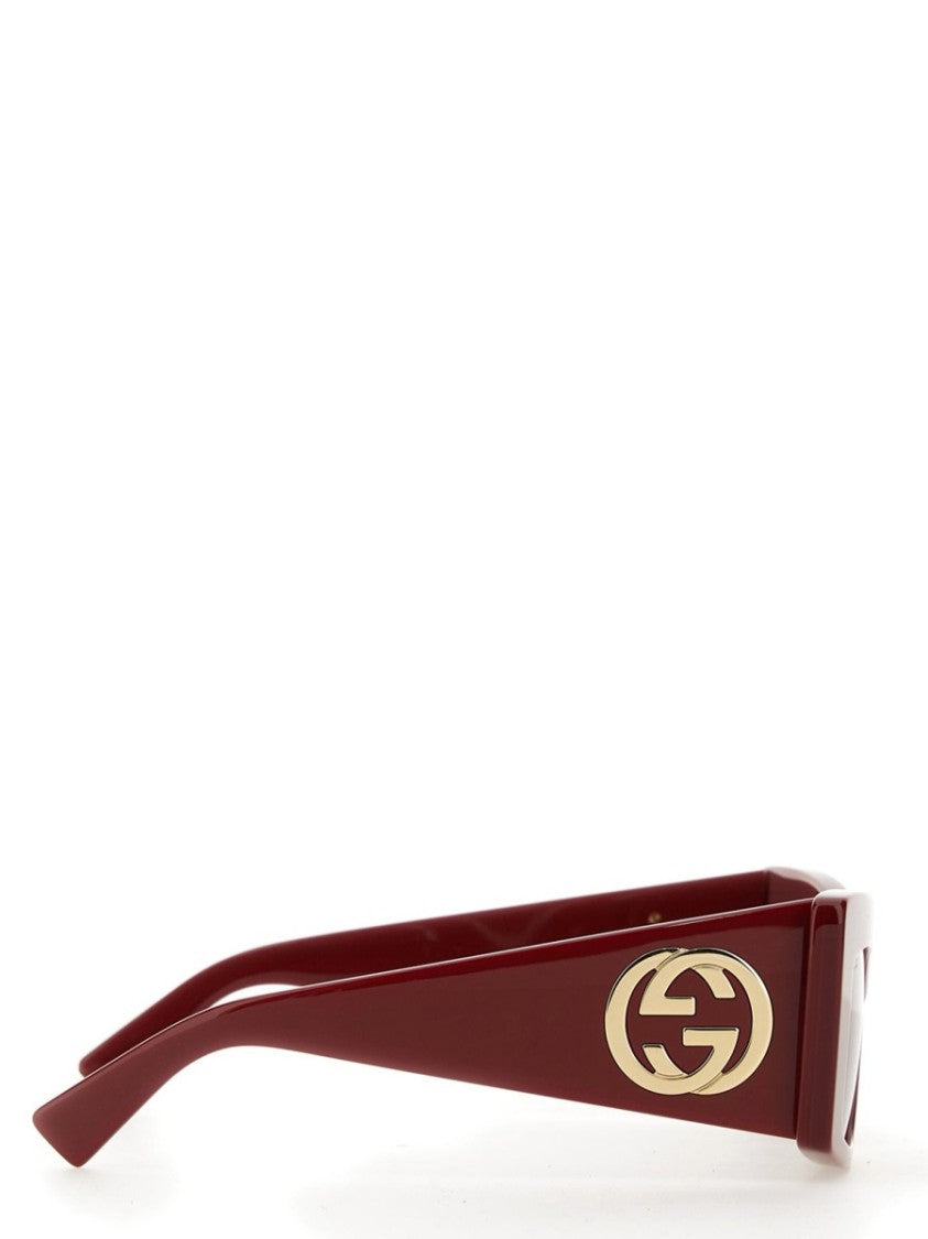Gucci Bold Square Sunglasses With Geometric Acetate Frame
