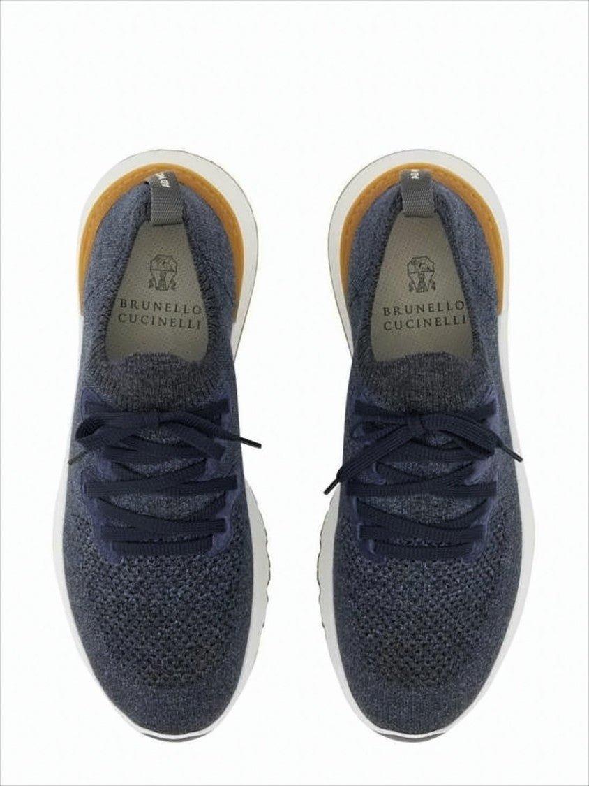 Brunello Cucinelli Breathable Knit Mesh Lace-Up Sneakers