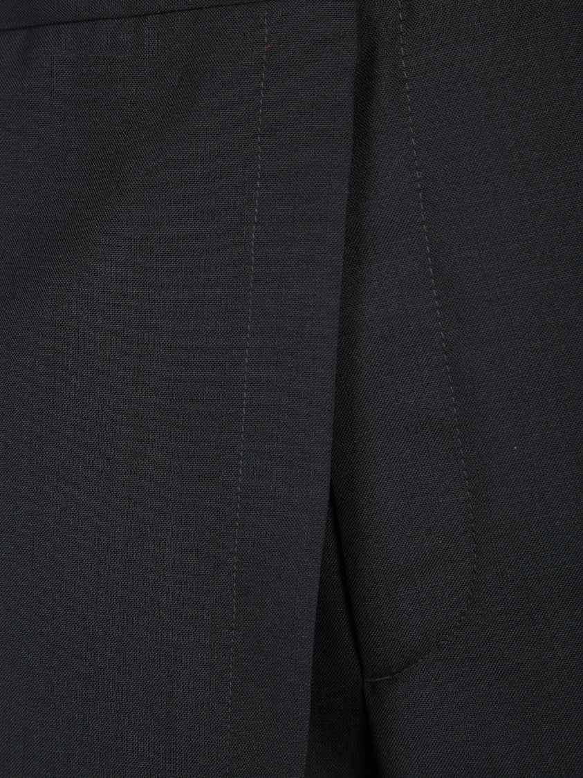 Mm6 By Maison Margiela High-Waisted Black Canvas Pareo Trousers With Adjustable Tie