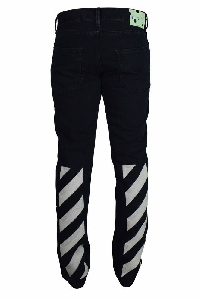 Off-White Slim Fit Black Denim With Iconic Arrows