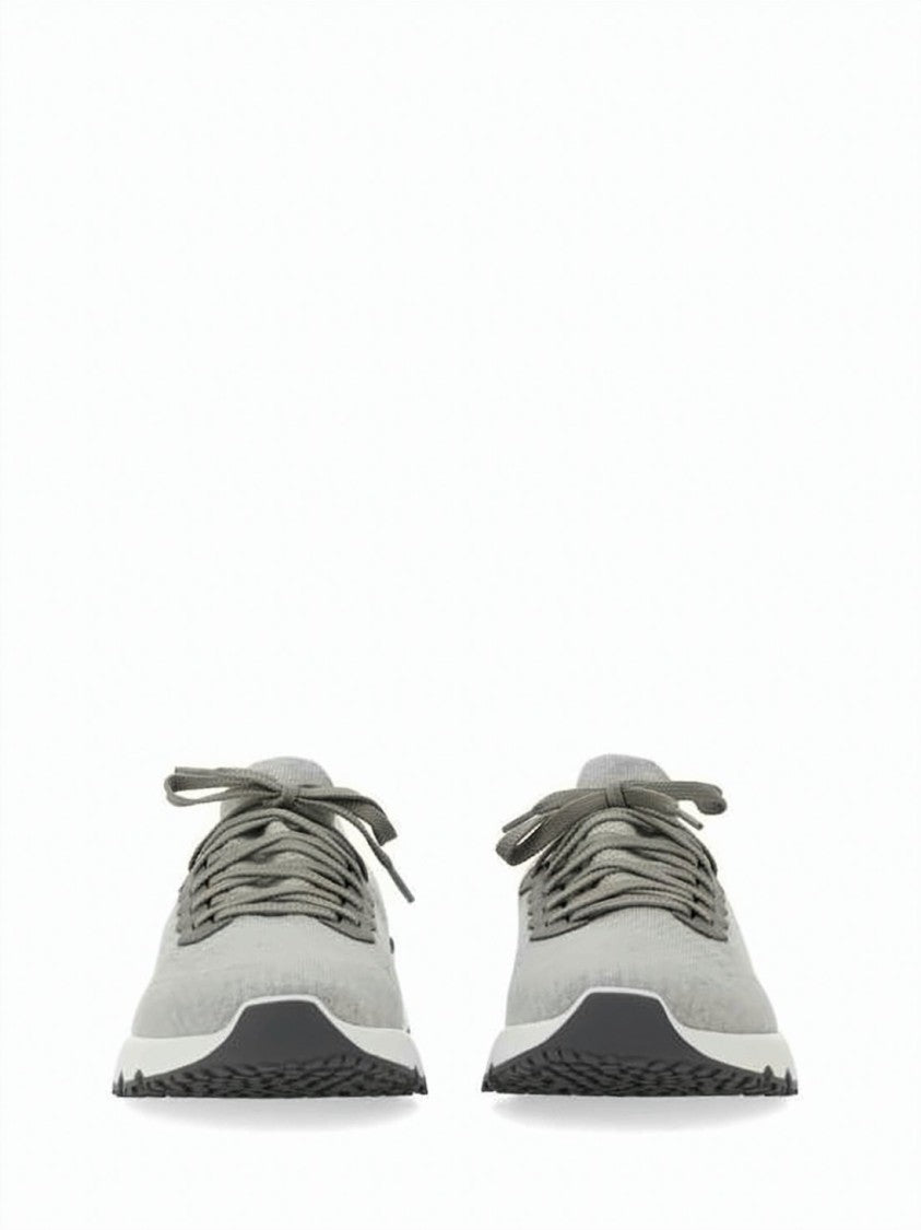 Brunello Cucinelli Knitted Cotton Runner With Semi-Polished Capskin Details