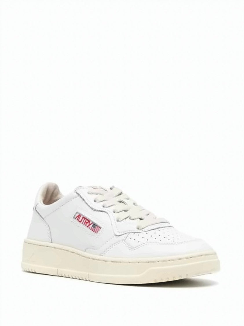 Autry Perforated Leather Low-Top Sneakers With Classic Lace-Up Design