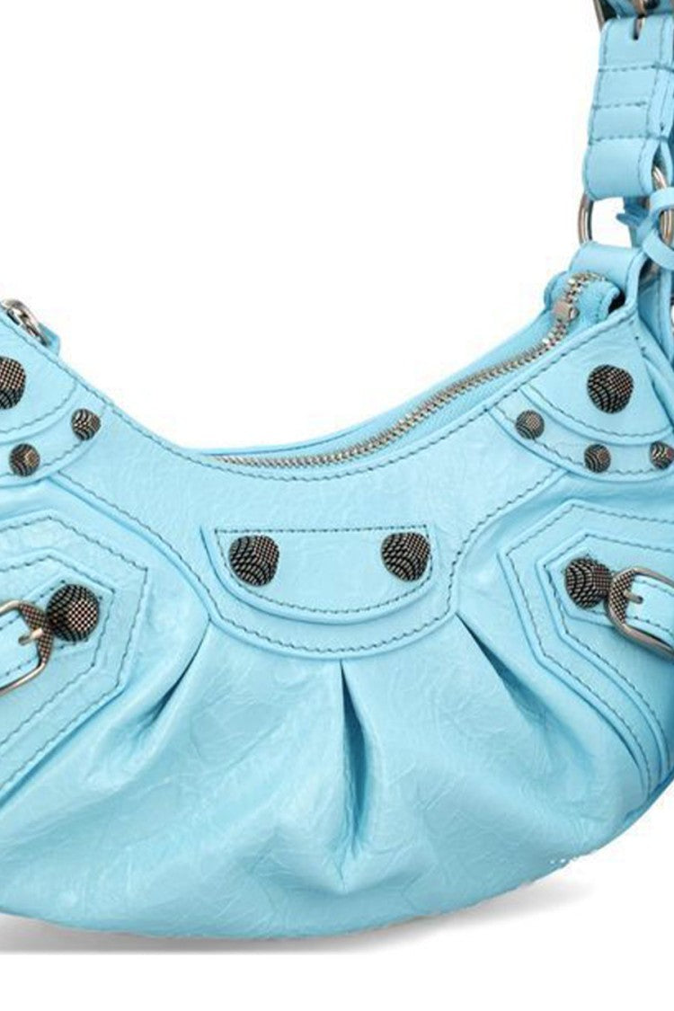Balenciaga Sky Blue Calf Leather Shoulder Bag