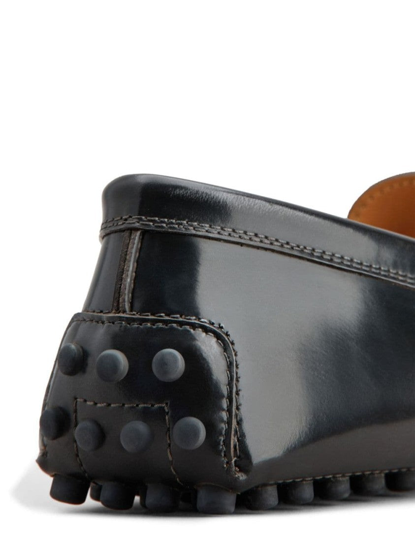 Tod's Polished Black Leather Loafers