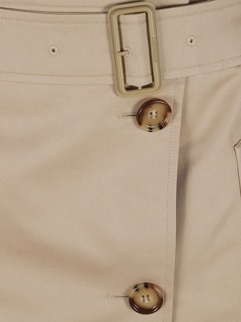 Burberry Tailored High-Waist Skirt With Double-Breasted Closure