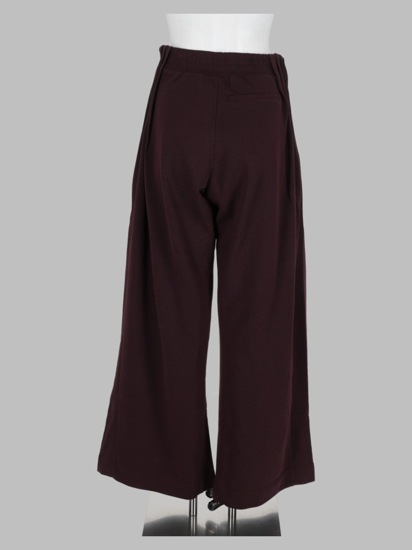Dries Van Noten Bordeaux Pleated High-Waisted Wide-Leg Pants