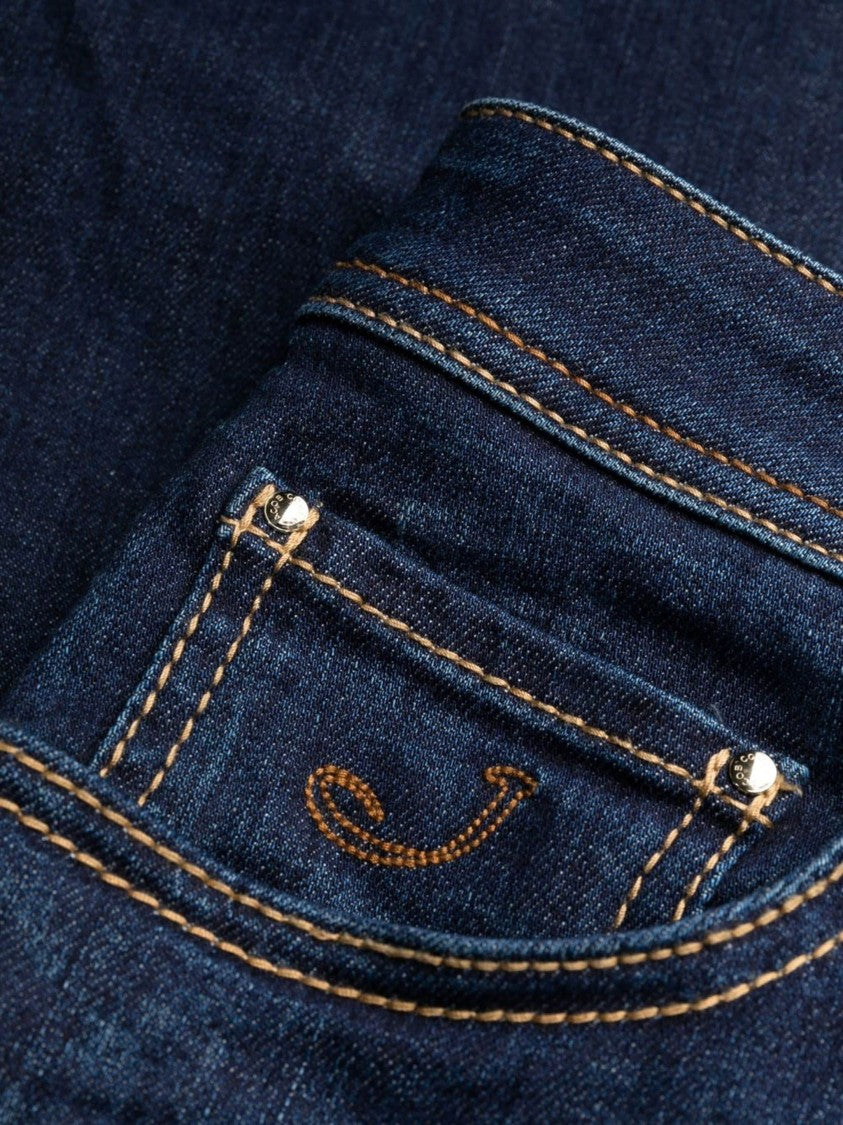 Jacob Cohen Embroidered-Logo Straight-Leg Jeans