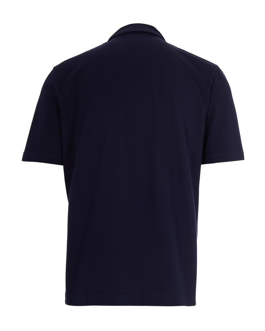 Eleventy Blue Half Sleeve Polo