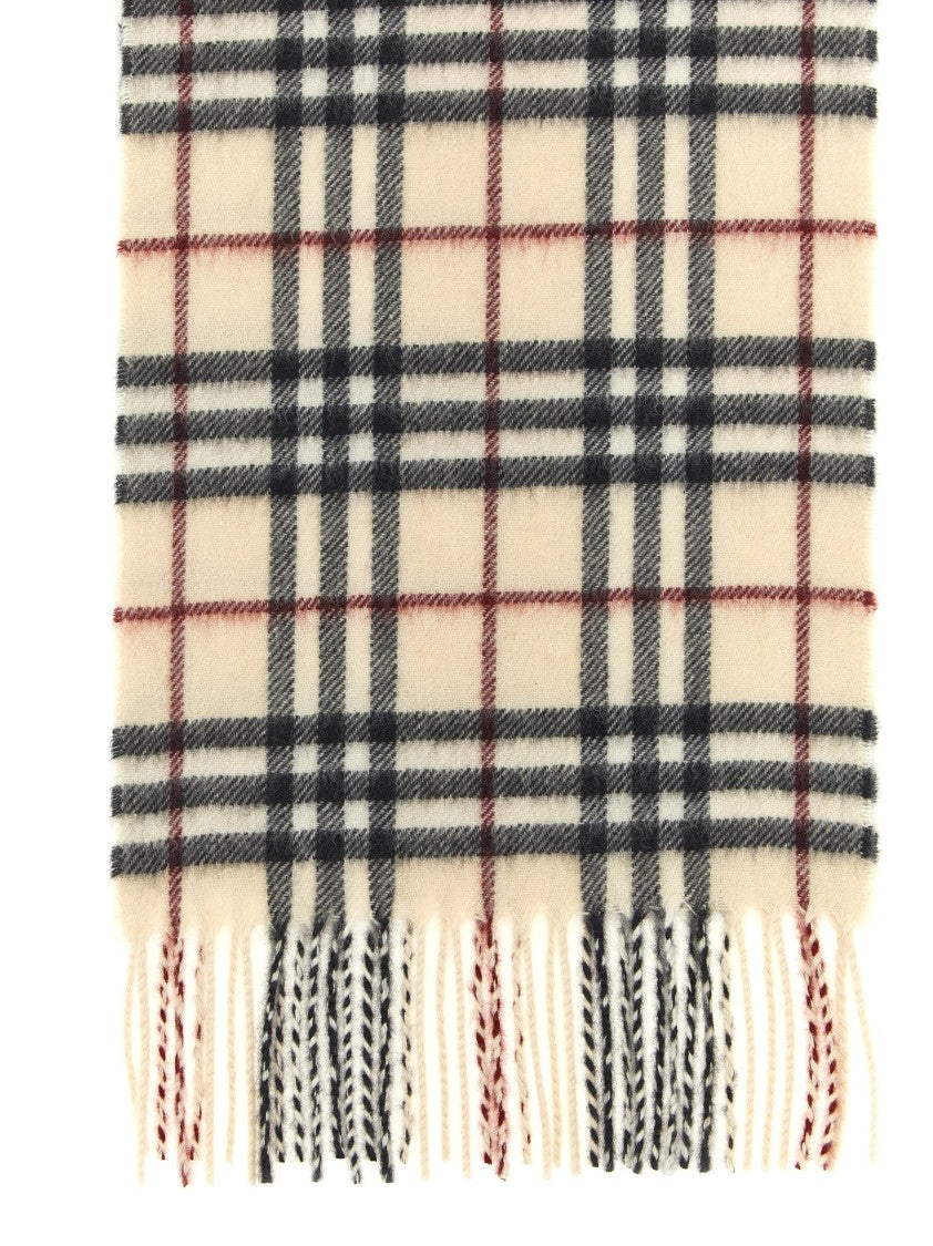 Burberry Fringed Cashmere Check Scarf