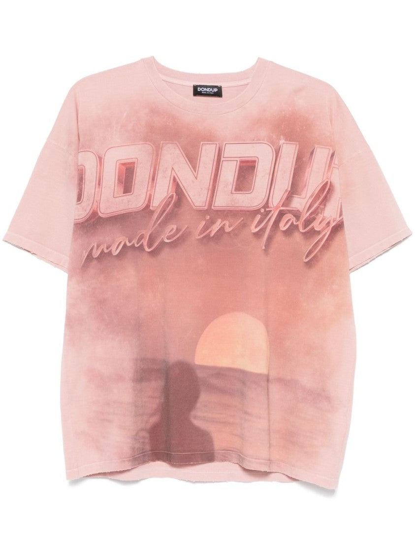 Dondup Sunset Scene Oversized Graphic Print T-Shirt