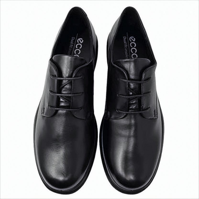 Ecco Sleek Black Leather Loafers With Minimalist Design