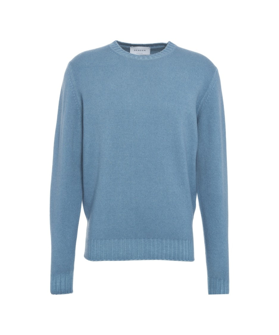 Gender Classic Round Neck Men's Sweater With Fine Knit Fabric