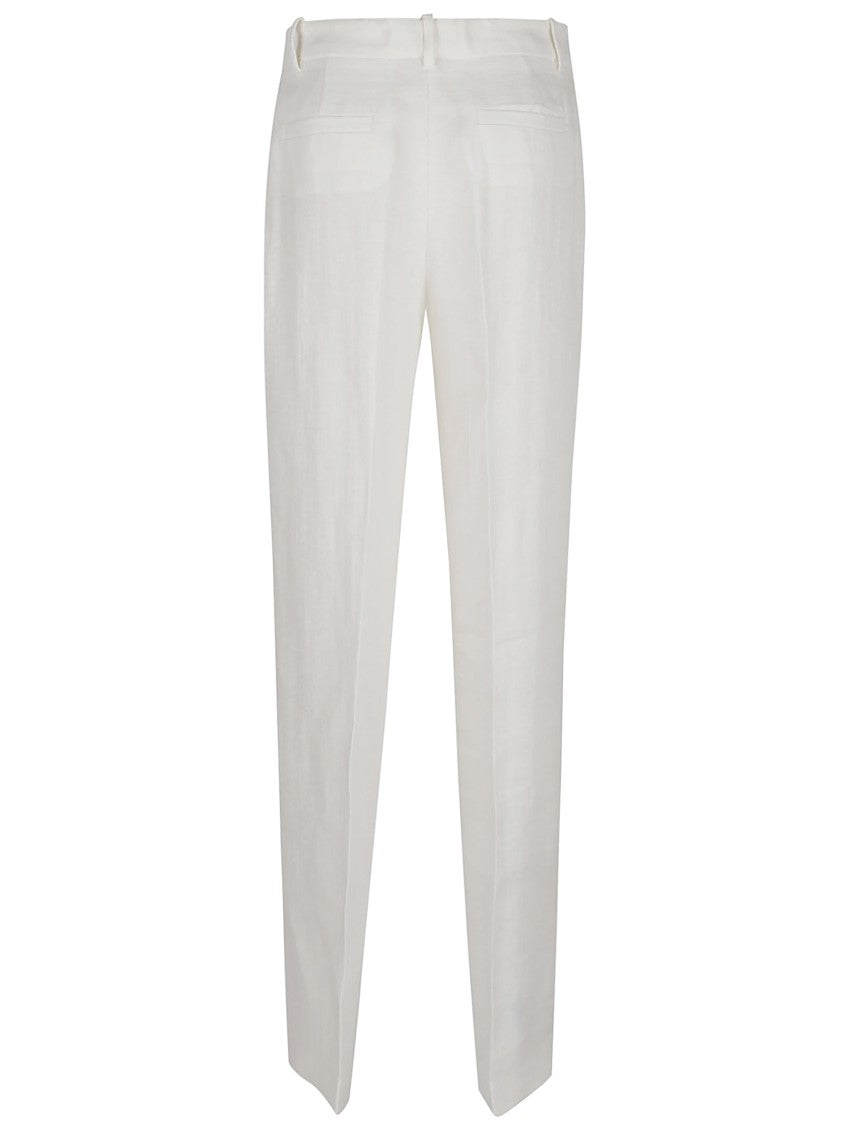 Parosh Tailored Linen Trousers With Straight Leg Silhouette
