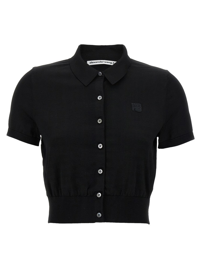 T By Alexander Wang Logo Patch Polo Shirt