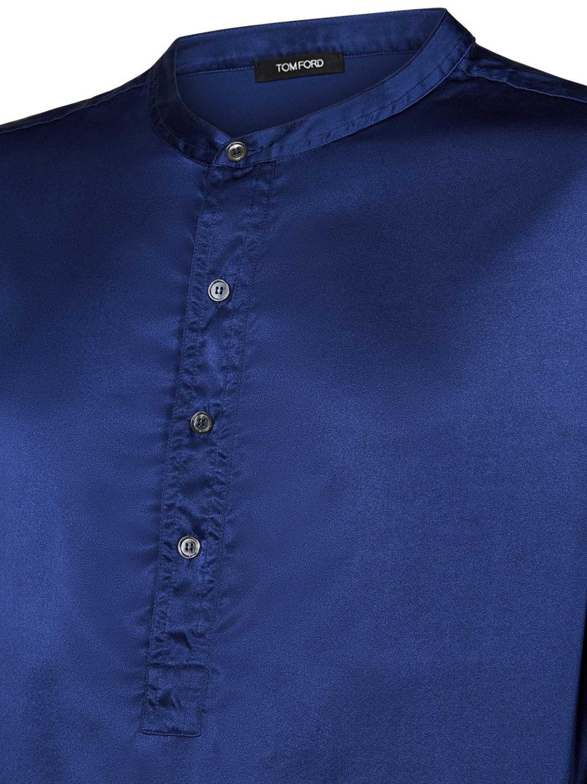 Tom Ford Blue Henley Shirt