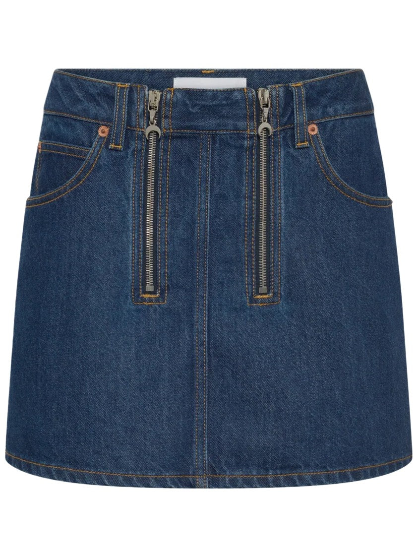 Marine Serre Midnight Blue Denim Mini Skirt