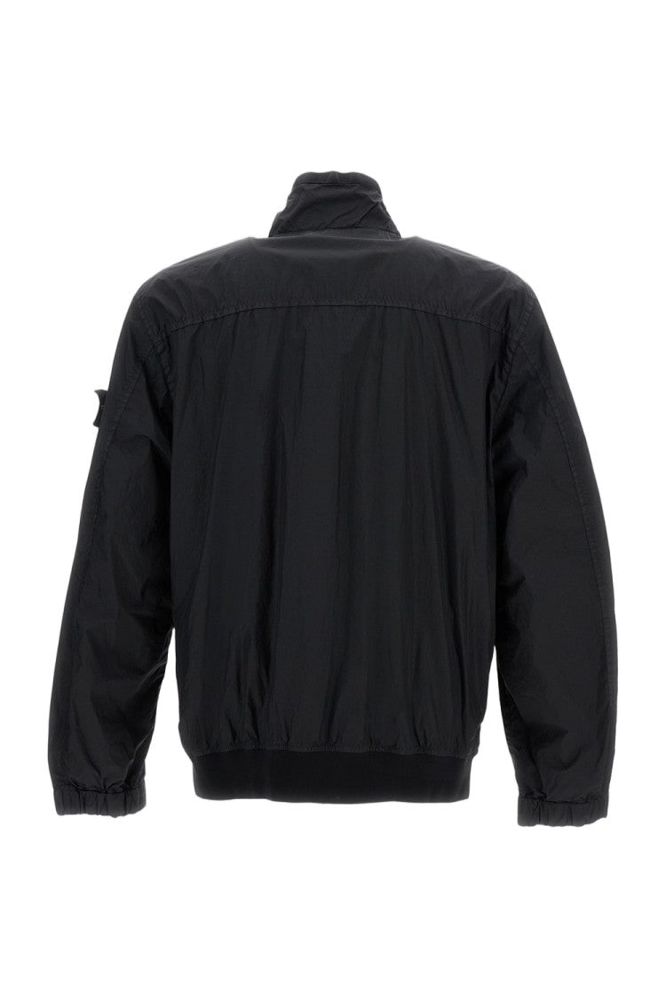 Stone Island Technical Bomber Jacket With Structured Stand Collar