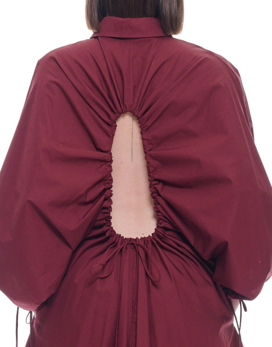 Meimeij Oversized Cotton Brandy Red Women’S Dress