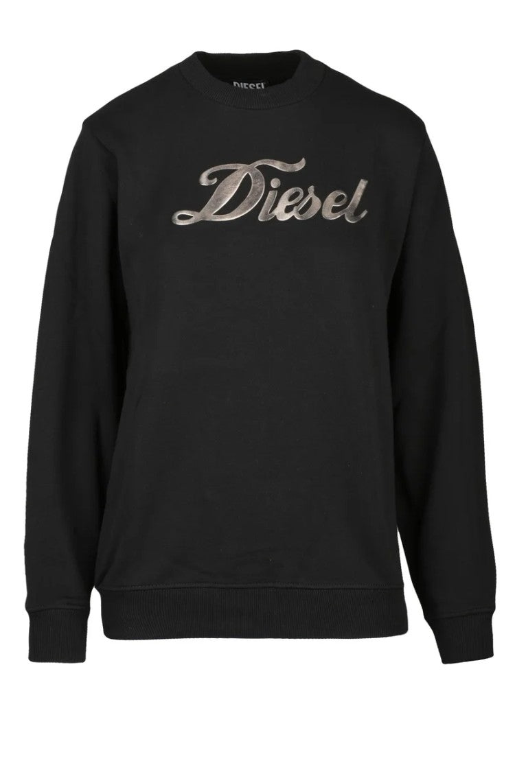 Diesel Black Metallic Cotton Sweatshirt