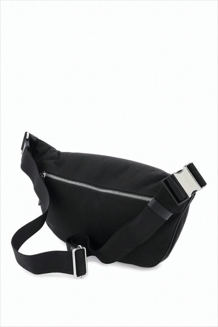 Maison Margiela Streamlined Black Polyamide Belt Bag With Adjustable Strap