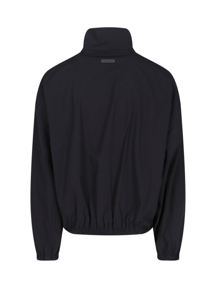 Fear Of God Minimalist Black Jacket With High Stand Collar