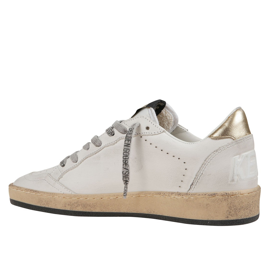 Golden Goose Used Effect Leather Sneakers With Glitter Star