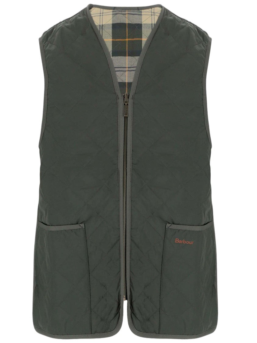 Barbour Green Reversible Quilted Nylon Vest