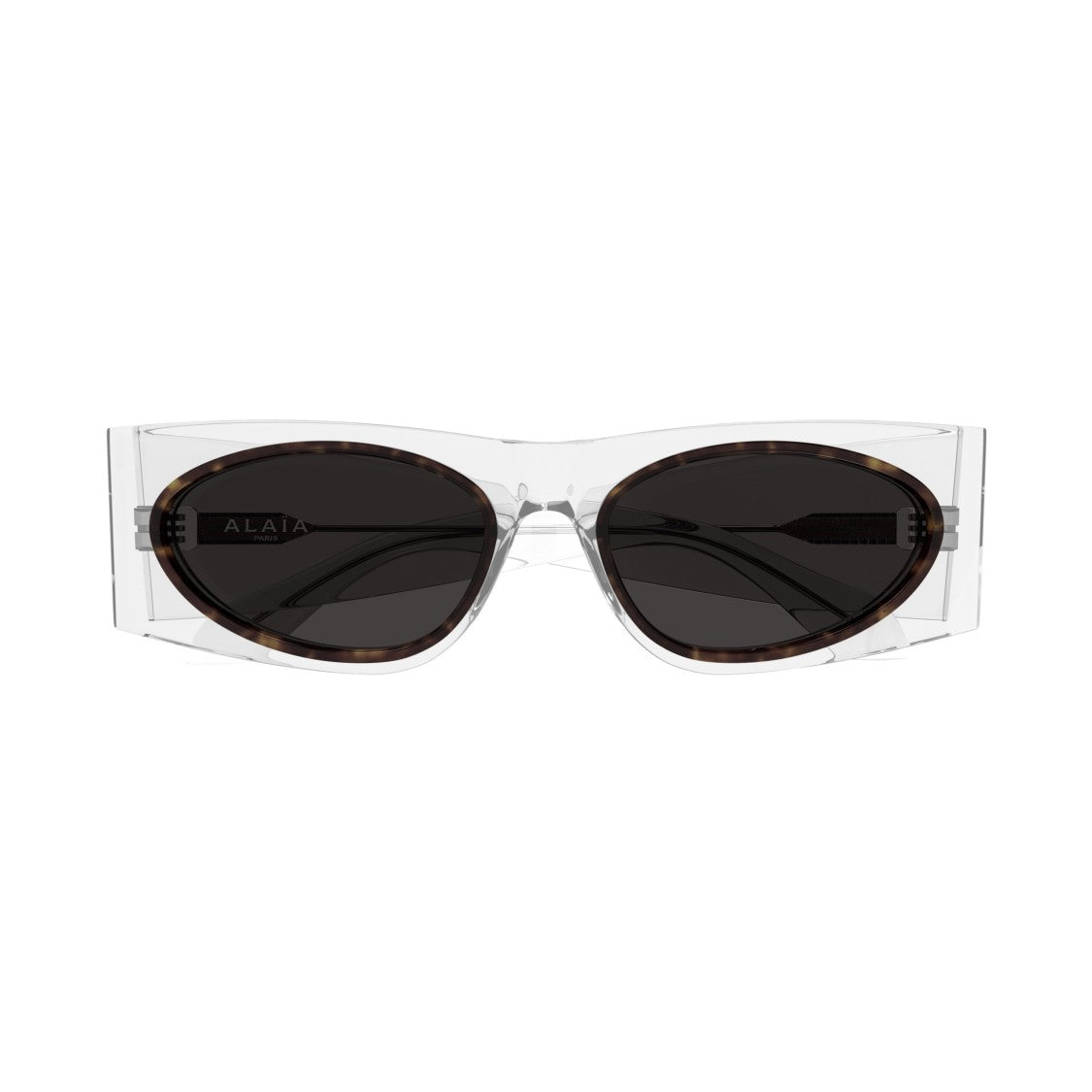 Azzedine Alaïa Aa0085s Angular Transparent Acetate Sunglasses With Tortoiseshell Detail