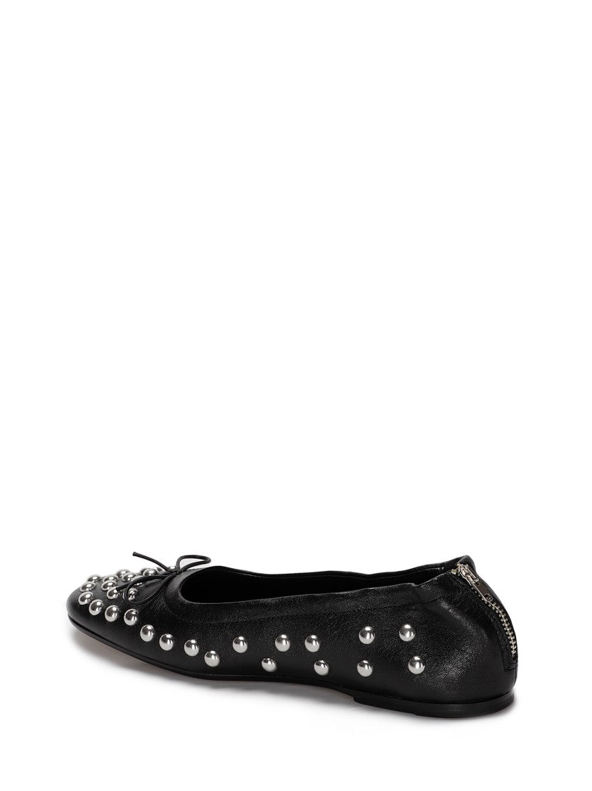 Golden Goose Amy Zip Closure Leather Ballet Flats