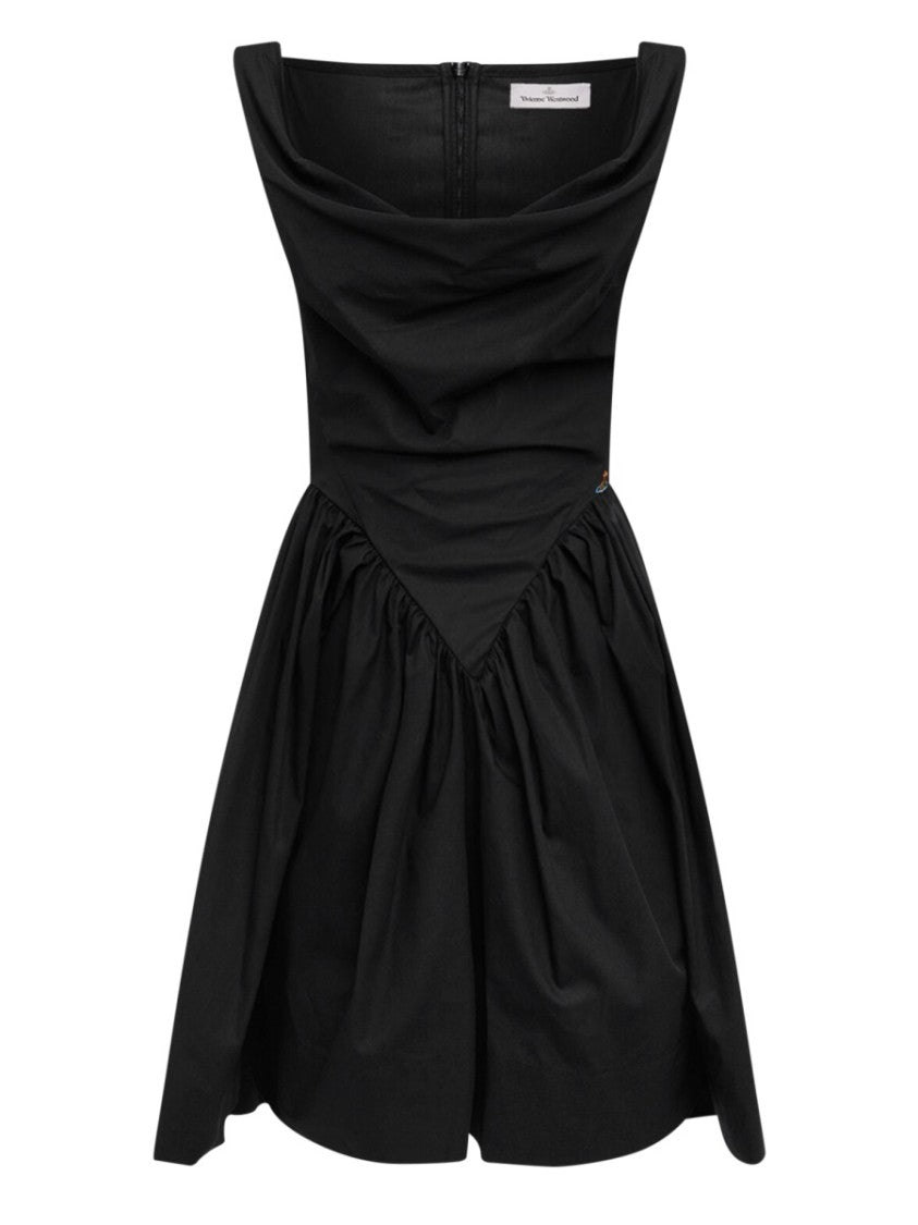 Vivienne Westwood Sunday Fitted Draped Cotton Mini Dress