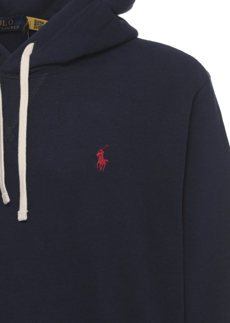 Polo Ralph Lauren Blue Embroidered Pony Cotton Hoodie