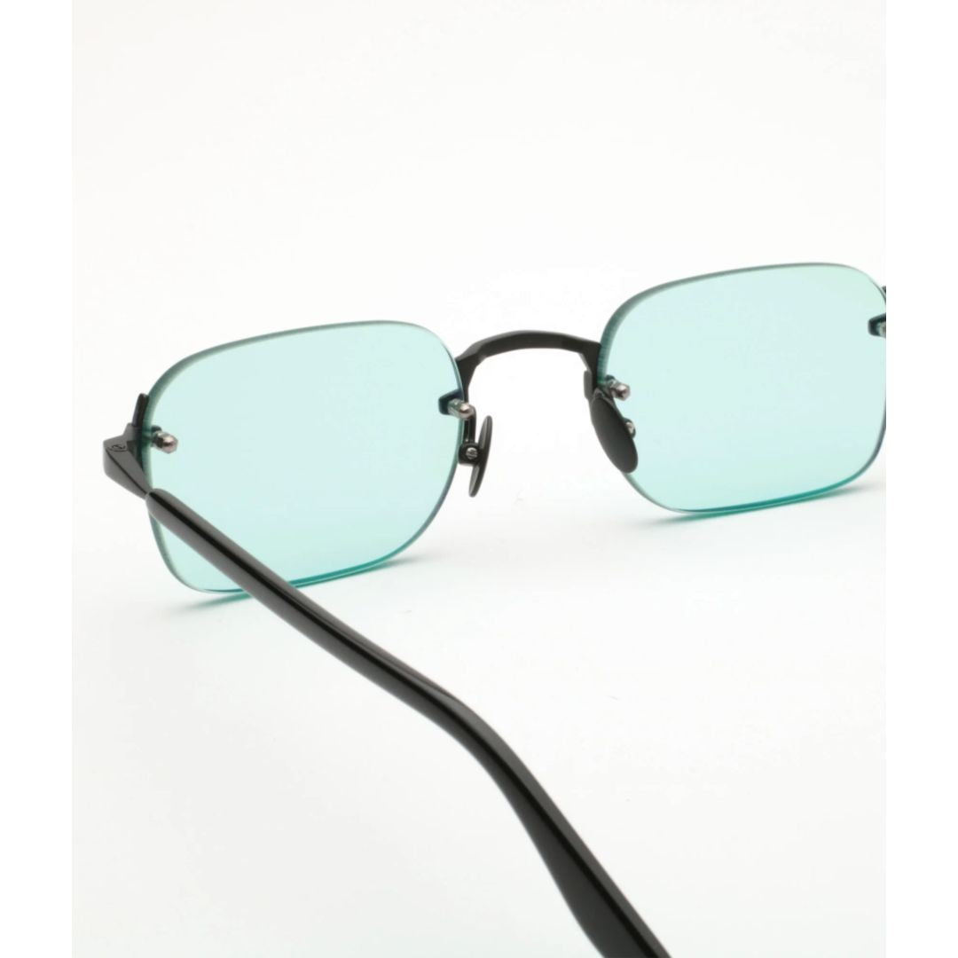 Gast Domsa Minimalist Black Metal Sunglasses With Light Blue-Tinted Lenses