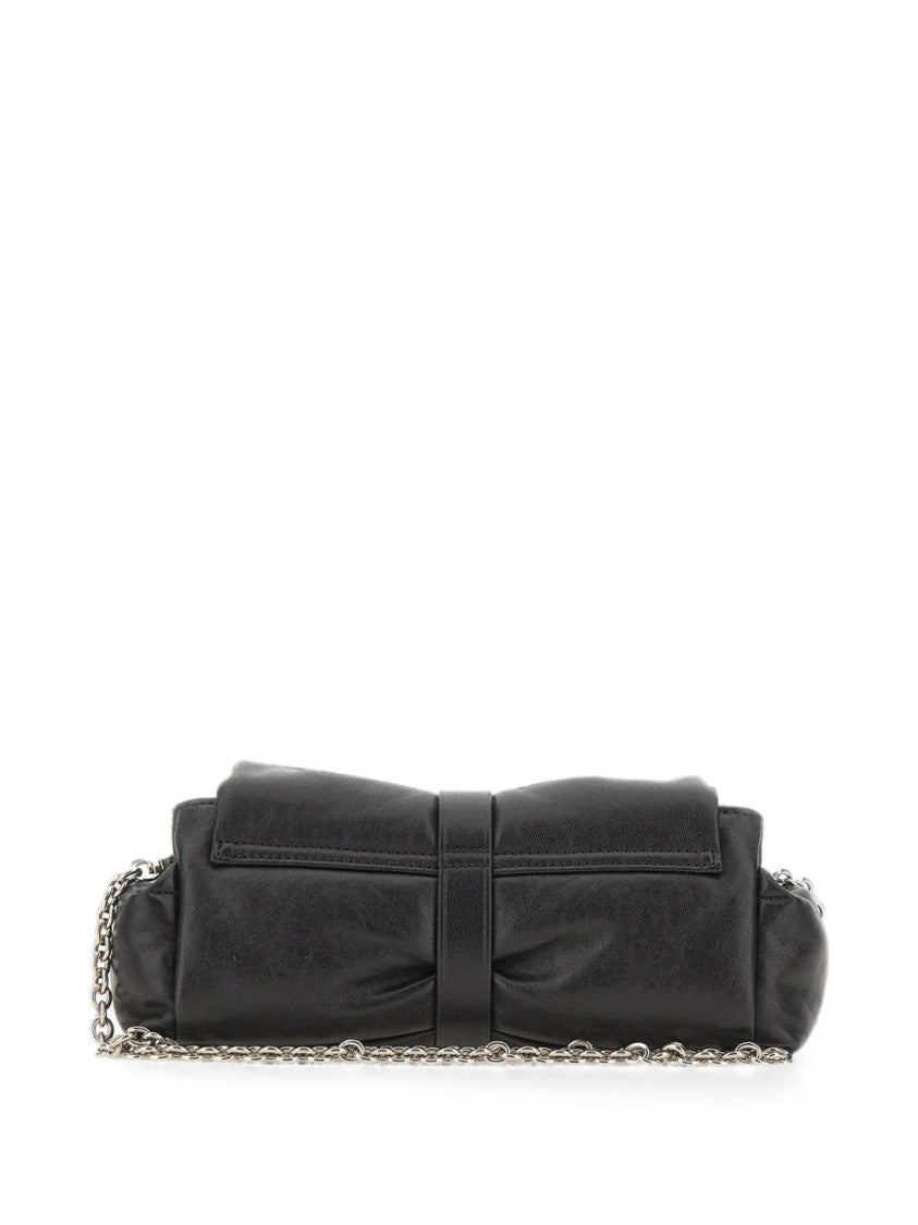 Vivienne Westwood Gathered Leather Clutch With Silver Accents