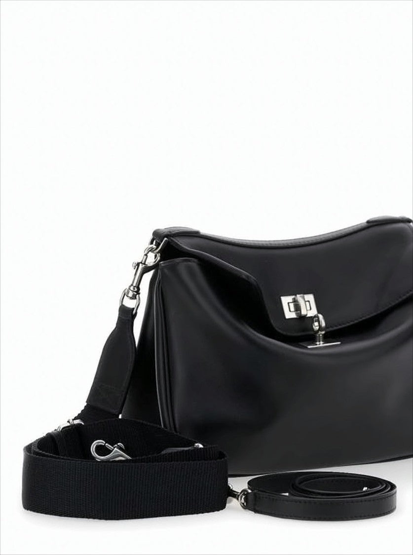 Balenciaga Rectangular Black Calf Leather Crossbody Bag