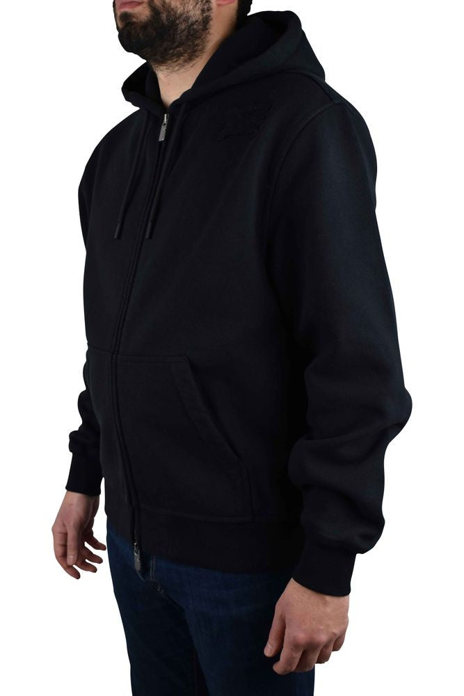 Burberry Hooded Black Cotton Vest With Embroidered Logo