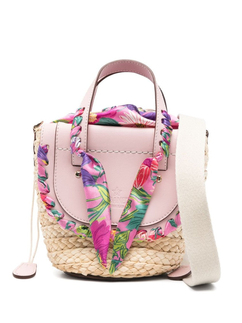 Cuba Lab Cuba Lab Handbag With Woven Straw Base